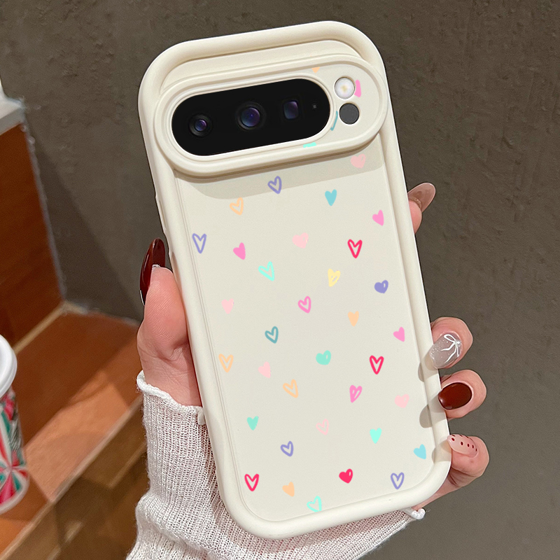Phone Cases Pixel 9A - Colorful Little Hearts Soft Case For