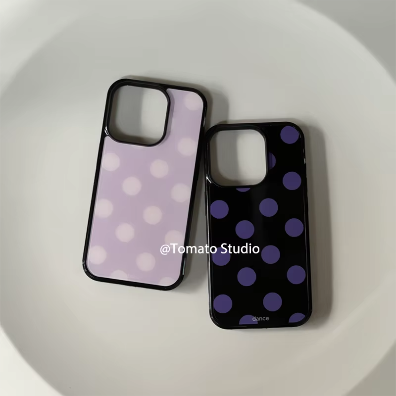 Phone Cases Polka Dot - Korean Ins Fashion Purple Polka Dots