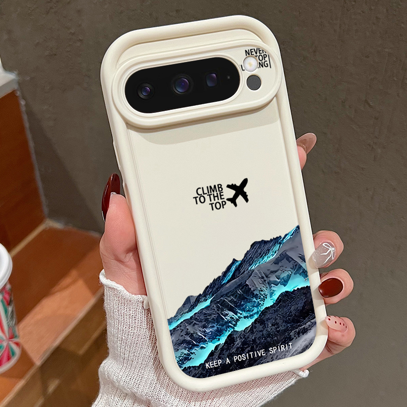 Phone Cases Pixel 9A - Airplane Snow Mountain Pattern Phone Case