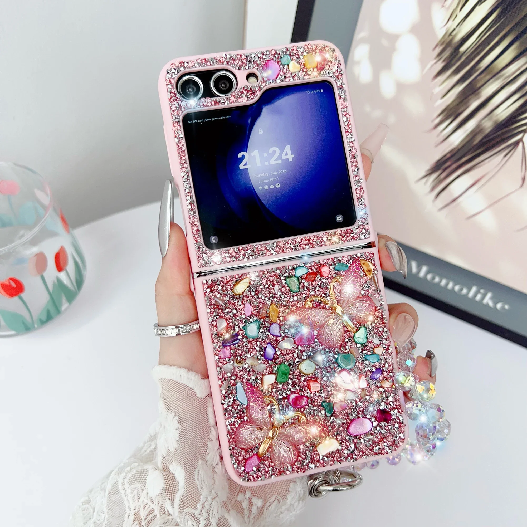 Phone Cases Z Flip 7 - Luxury Glitter Phone Case For Samsung
