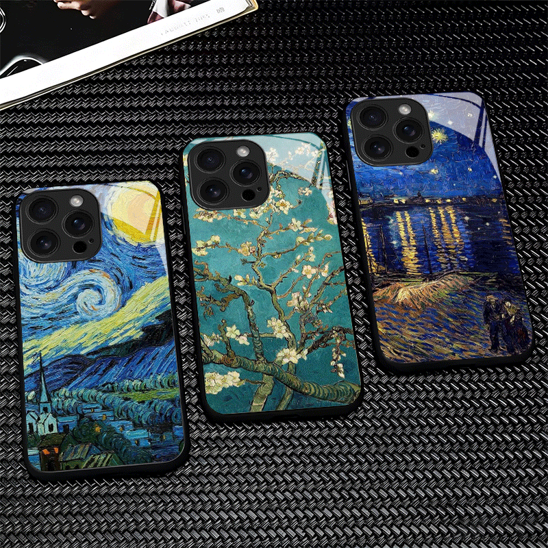 Phone Cases Shein - Van Gogh Oil Painting Aesthetics Glass