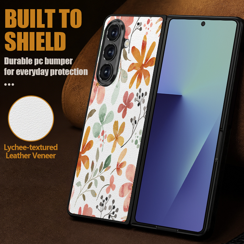 Colorful Flower Printed PU Lea - огляд і ціна Phone Cases Z Fold 5