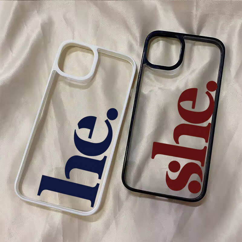 He She Letter Couple Phone Cas - огляд і ціна Phone Cases Shein