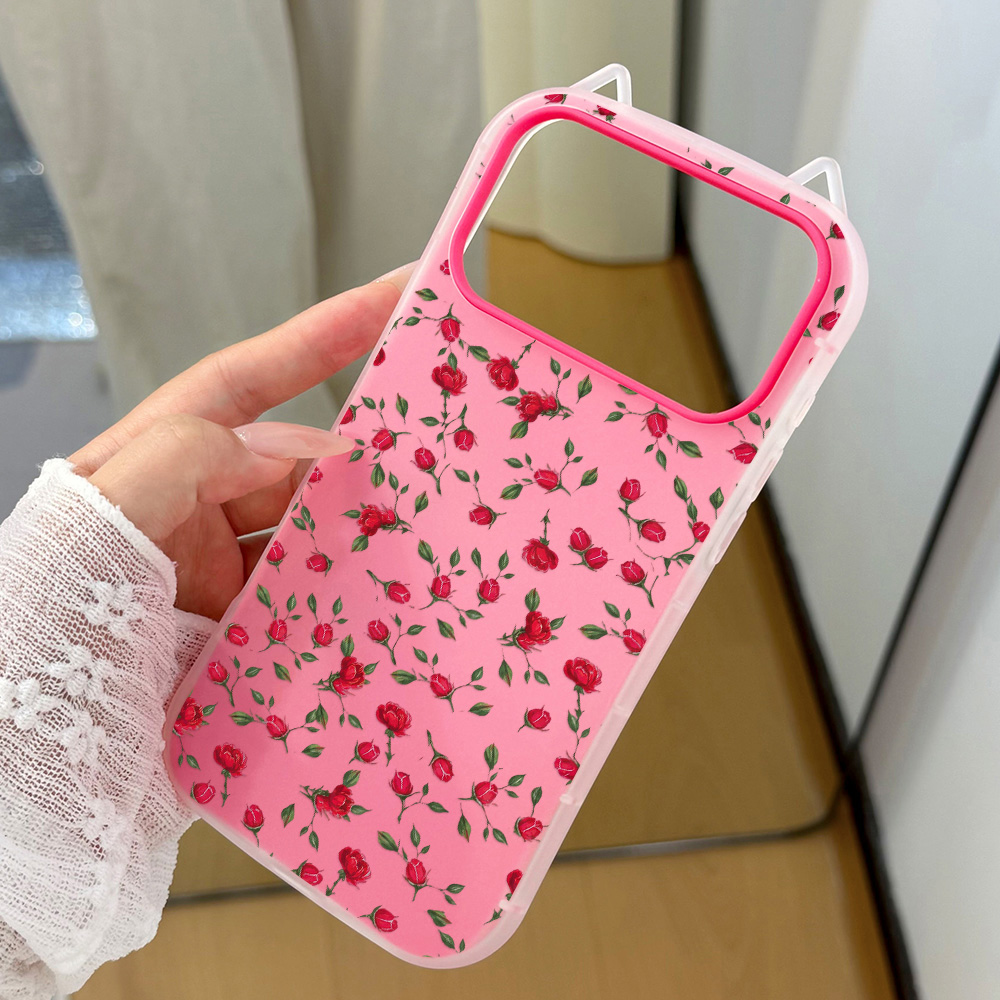 Red Rose Flower Cat Ear Phone  - огляд і ціна Phone Cases Iphone 17 Pro