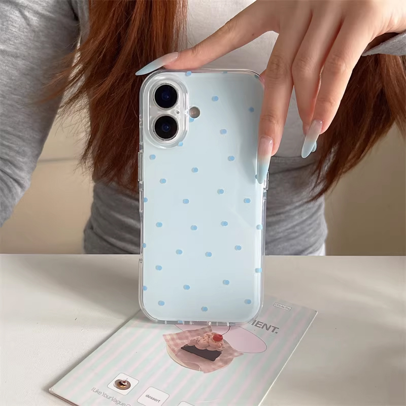 Korean Ins Girl Simple Blue Pi - огляд і ціна Phone Cases Polka Dot
