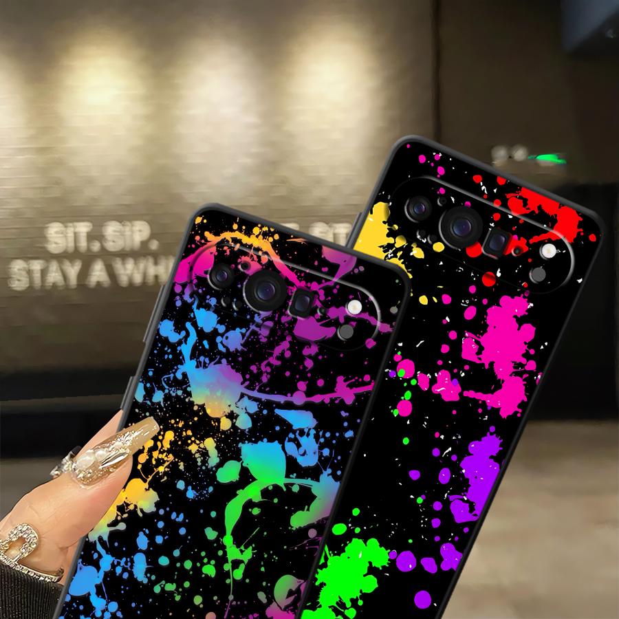 Rainbow Paint Splatters Funda  - огляд і ціна Phone Cases Pixel 9A