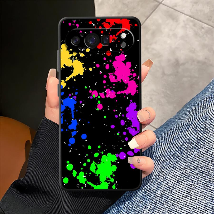 Rainbow Paint Splatters Funda  - огляд і ціна Phone Cases Pixel 9A